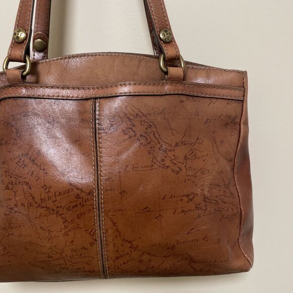 Vintage Patricia Nash Map Signature Design Leather Handbag Purse Shoulder Bag - Picture 13 of 16